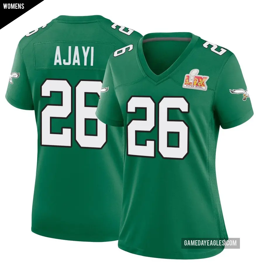Women's Philadelphia Eagles ＃26 Jay Ajayi Green Game Kelly Alternate Super Bowl LIX Jersey