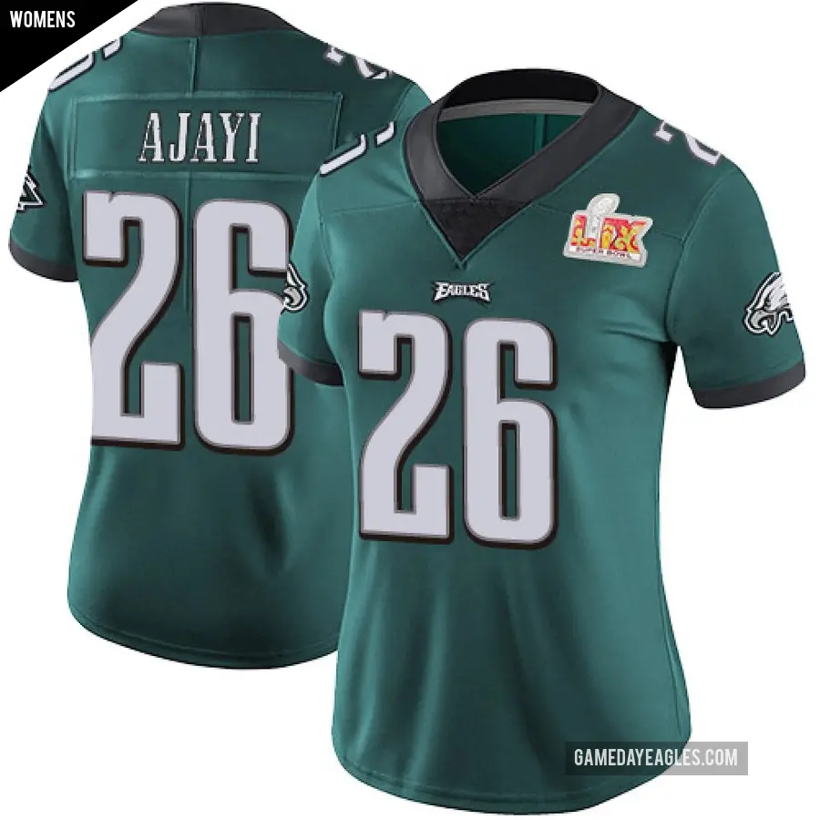 Women's Philadelphia Eagles ＃26 Jay Ajayi Green Limited Midnight Team Color Vapor Untouchable Super Bowl LIX Jersey