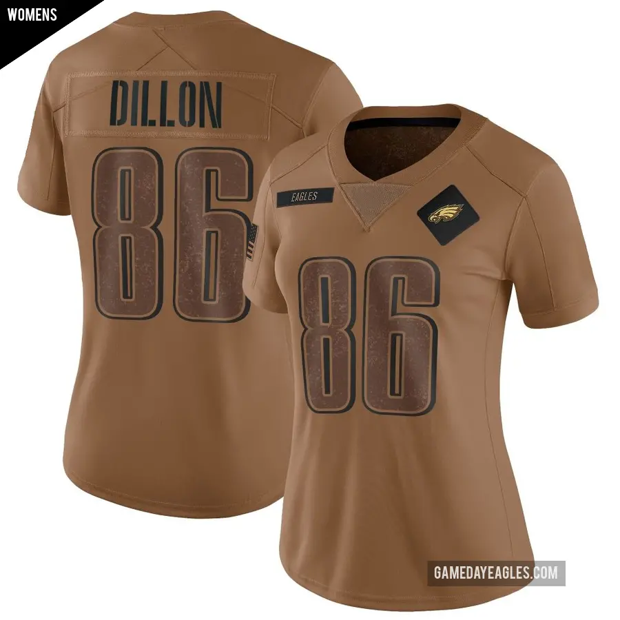 Women's Philadelphia Eagles ＃29 AJ Dillon Brown Limited 2023 Salute To Service Jersey