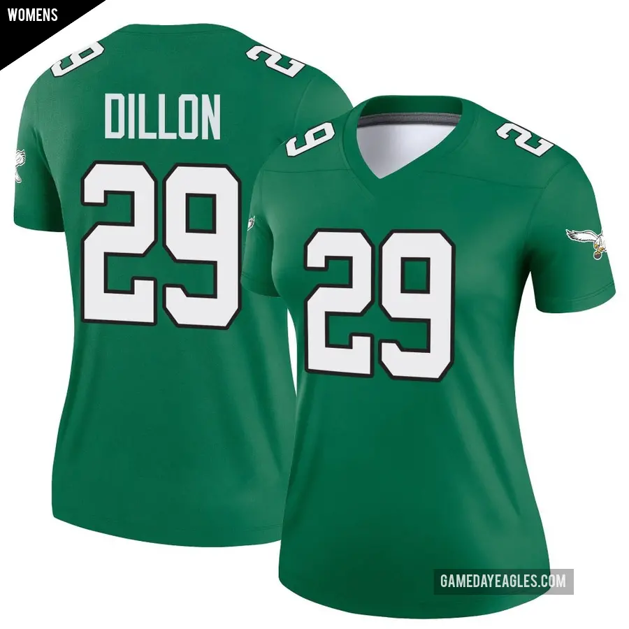 Women's Philadelphia Eagles ＃29 AJ Dillon Green Legend Kelly Alternate Jersey