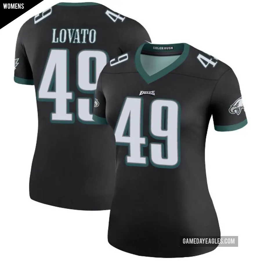 Women's Philadelphia Eagles ＃49 Rick Lovato Black Legend Color Rush Jersey