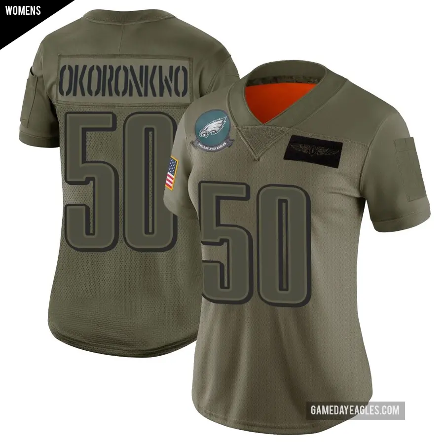 Women's Philadelphia Eagles ＃50 Ogbo Okoronkwo Camo Limited 2019 Salute to Service Jersey