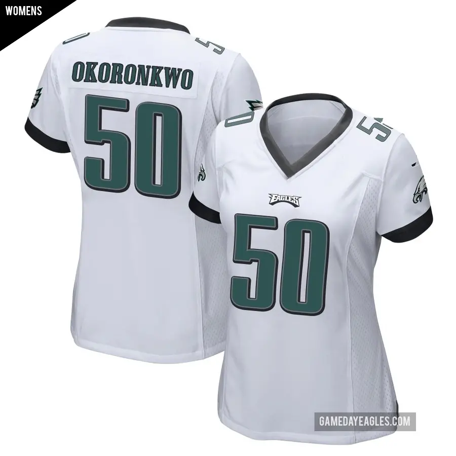 Women's Philadelphia Eagles ＃50 Ogbo Okoronkwo White Game Jersey