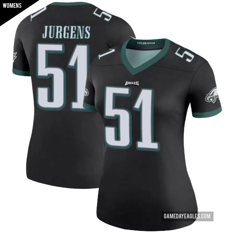 Women's Philadelphia Eagles ＃51 Cam Jurgens Black Legend Color Rush Jersey