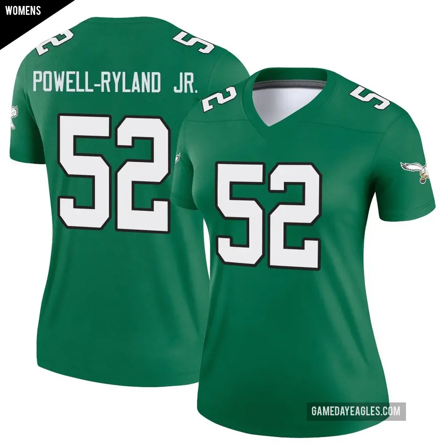 Women's Philadelphia Eagles ＃52 Antwaun Powell-Ryland Jr. Green Legend Kelly Alternate Jersey