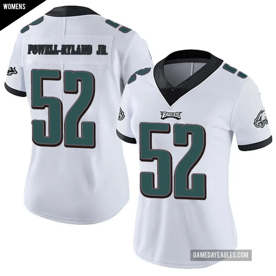 Women's Philadelphia Eagles ＃52 Antwaun Powell-Ryland Jr. White Limited Vapor Untouchable Jersey