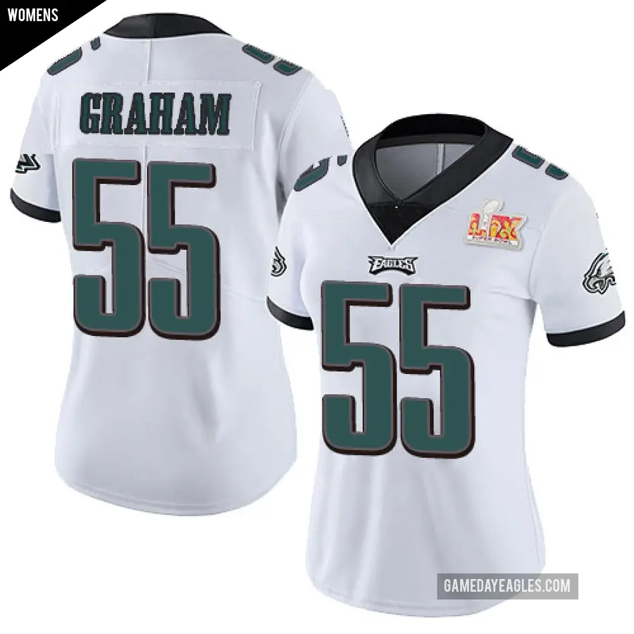 Women's Philadelphia Eagles ＃55 Brandon Graham White Limited Vapor Untouchable Super Bowl LIX Jersey