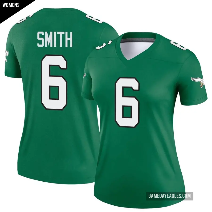 Women's Philadelphia Eagles ＃6 DeVonta Smith Green Legend Kelly Alternate Jersey