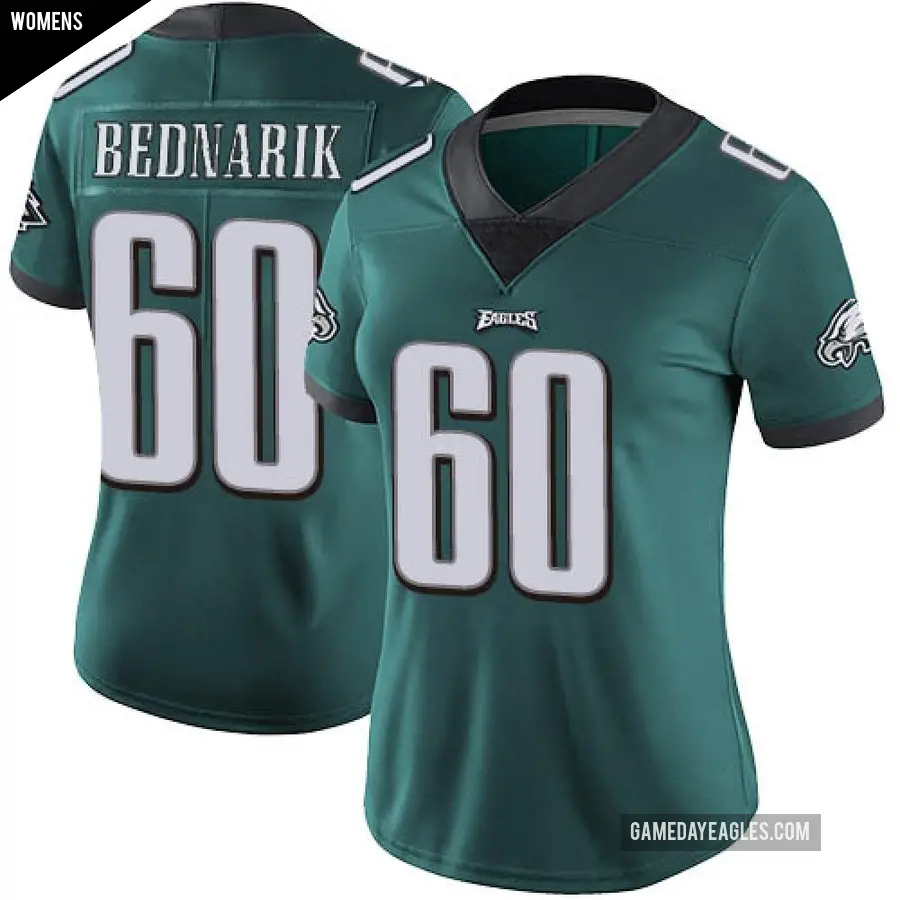 Women's Philadelphia Eagles ＃60 Chuck Bednarik Green Limited Midnight Team Color Vapor Untouchable Jersey