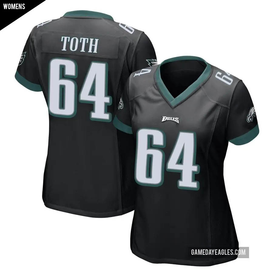 Women's Philadelphia Eagles ＃64 Brett Toth Black Game Alternate Jersey