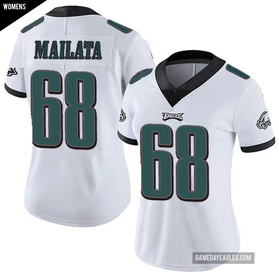 Women's Philadelphia Eagles ＃68 Jordan Mailata White Limited Vapor Untouchable Jersey