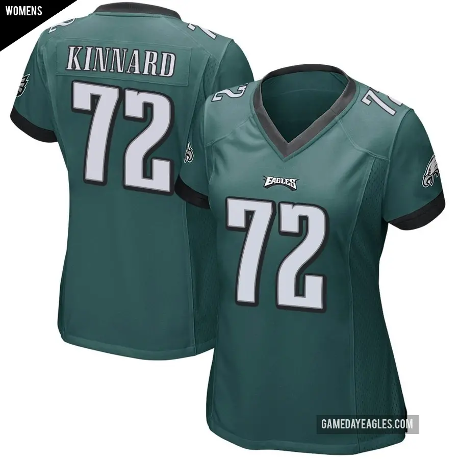 Women's Philadelphia Eagles ＃72 Darian Kinnard Green Game Team Color Jersey
