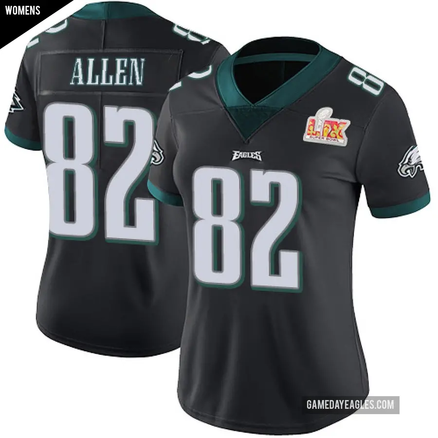 Women's Philadelphia Eagles ＃82 Devon Allen Black Limited Alternate Vapor Untouchable Super Bowl LIX Jersey