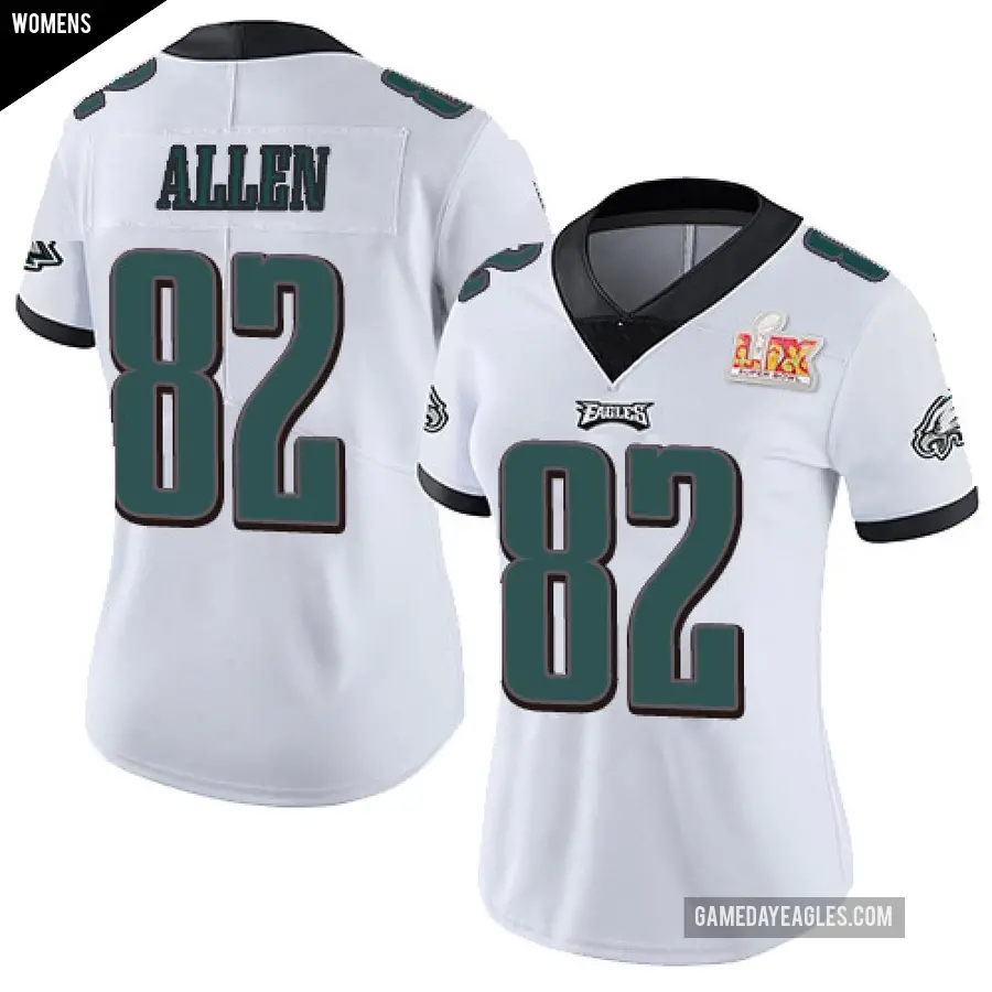 Women's Philadelphia Eagles ＃82 Devon Allen White Limited Vapor Untouchable Super Bowl LIX Jersey