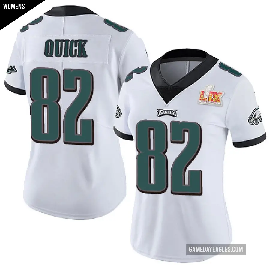 Women's Philadelphia Eagles ＃82 Mike Quick White Limited Vapor Untouchable Super Bowl LIX Jersey