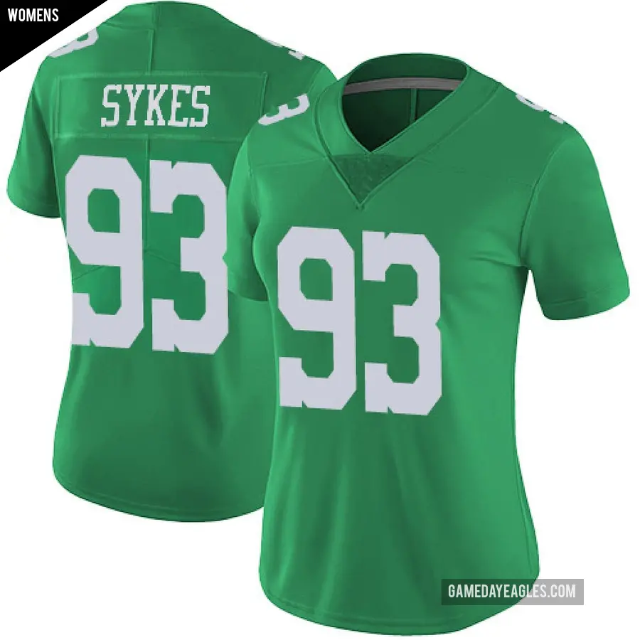 Women's Philadelphia Eagles ＃93 Jacob Sykes Green Limited Vapor Untouchable Jersey