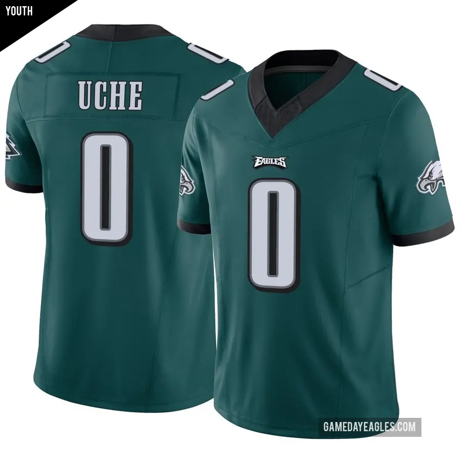 Youth Philadelphia Eagles ＃0 Joshua Uche Green Limited Vapor F.U.S.E. Jersey
