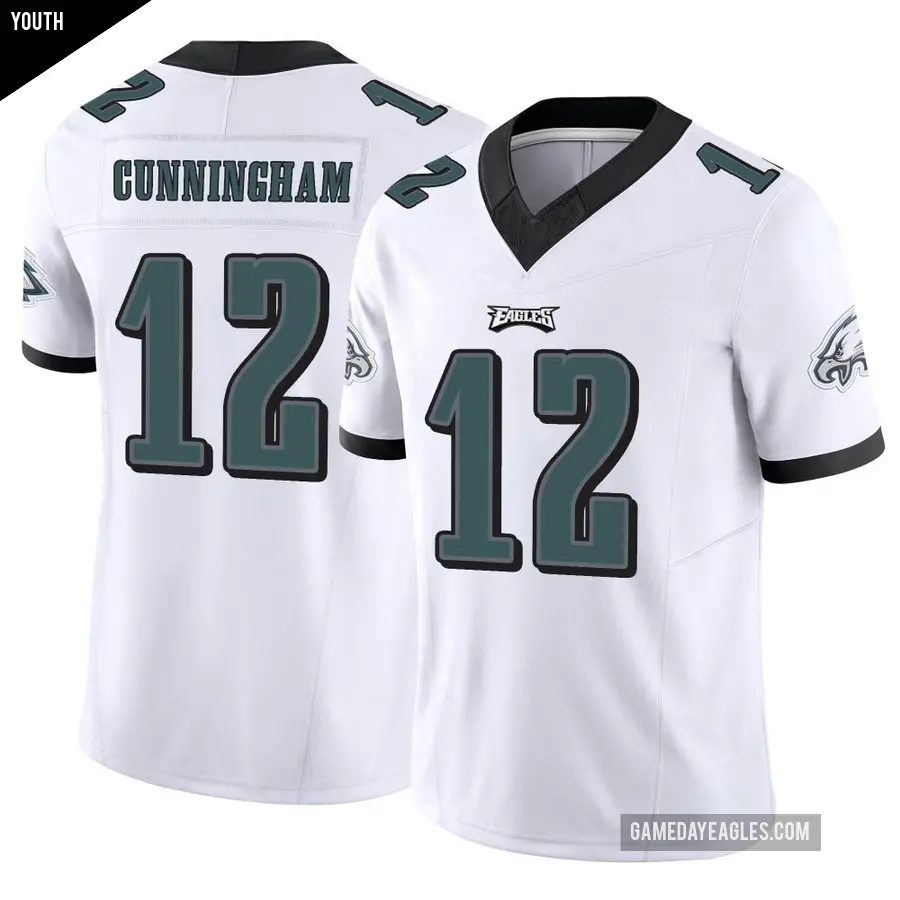 Youth Philadelphia Eagles ＃12 Randall Cunningham White Limited Vapor F.U.S.E. Jersey