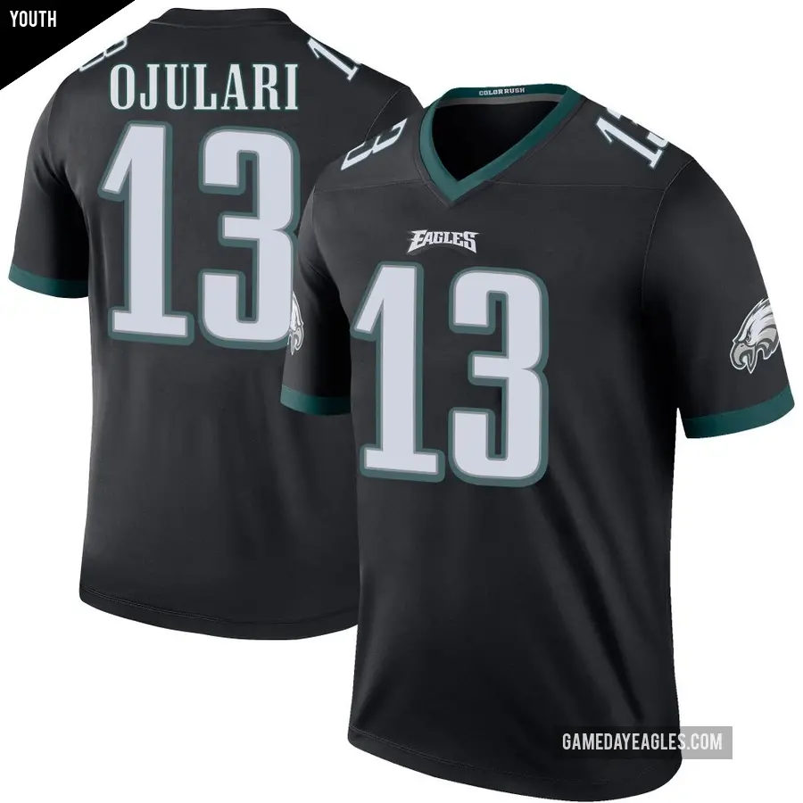 Youth Philadelphia Eagles ＃13 Azeez Ojulari Black Legend Color Rush Jersey
