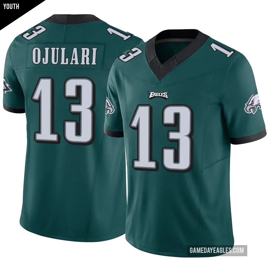 Youth Philadelphia Eagles ＃13 Azeez Ojulari Green Limited Vapor F.U.S.E. Jersey