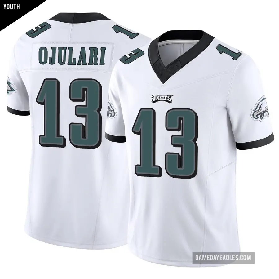 Youth Philadelphia Eagles ＃13 Azeez Ojulari White Limited Vapor F.U.S.E. Jersey