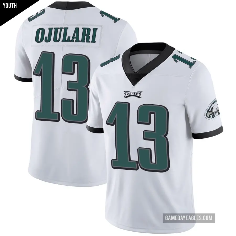 Youth Philadelphia Eagles ＃13 Azeez Ojulari White Limited Vapor Untouchable Jersey