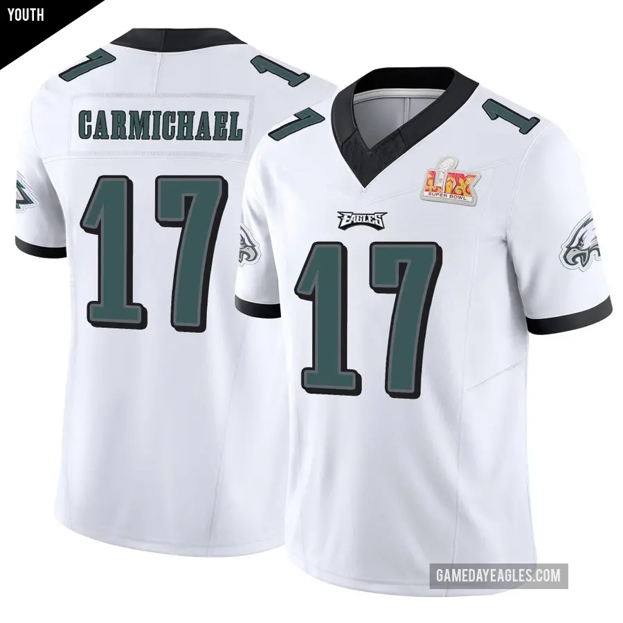 Youth Philadelphia Eagles ＃17 Harold Carmichael White Limited Vapor F.U.S.E. Super Bowl LIX Jersey