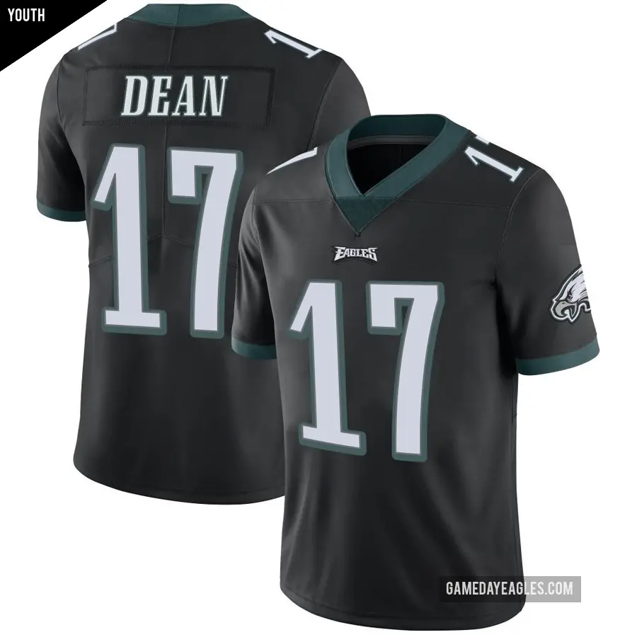 Youth Philadelphia Eagles ＃17 Nakobe Dean Black Limited Alternate Vapor Untouchable Jersey