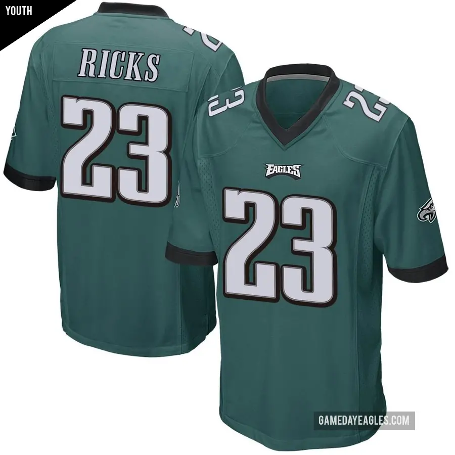 Youth Philadelphia Eagles ＃23 Eli Ricks Green Game Team Color Jersey