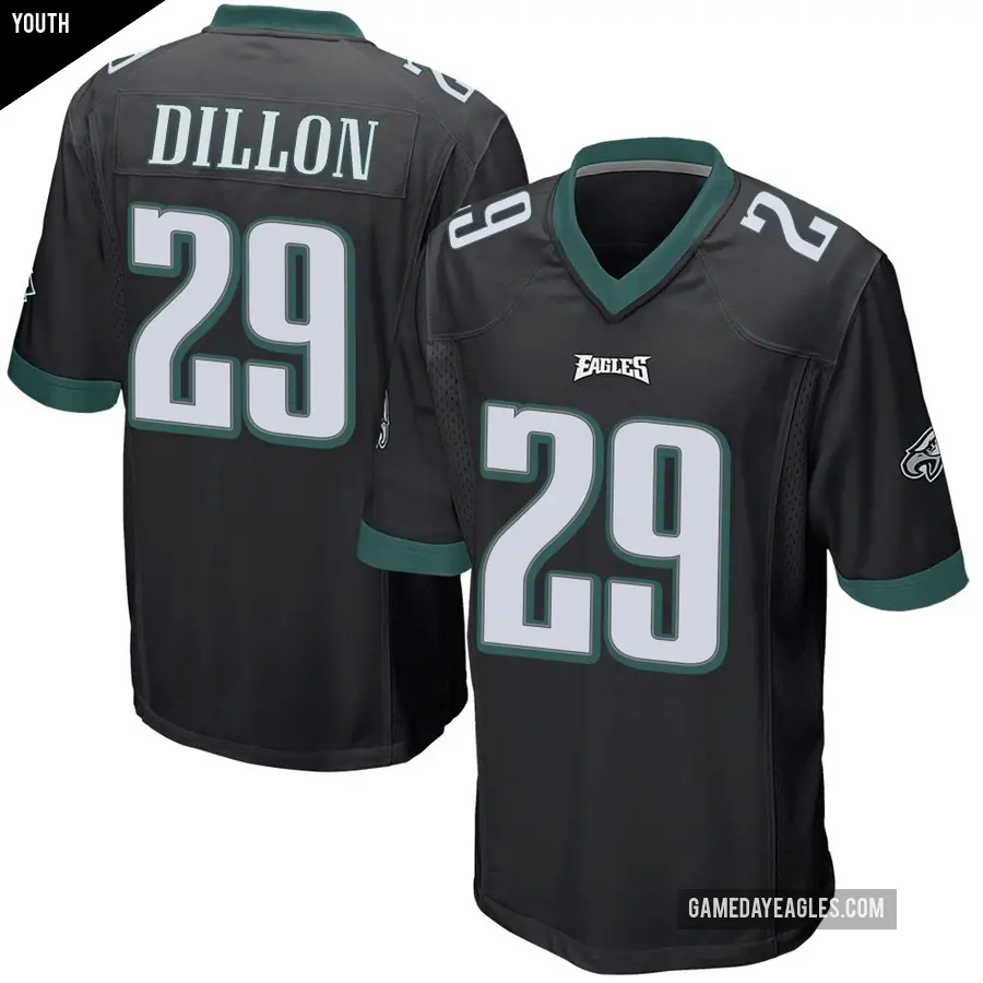 Youth Philadelphia Eagles ＃29 AJ Dillon Black Game Alternate Jersey