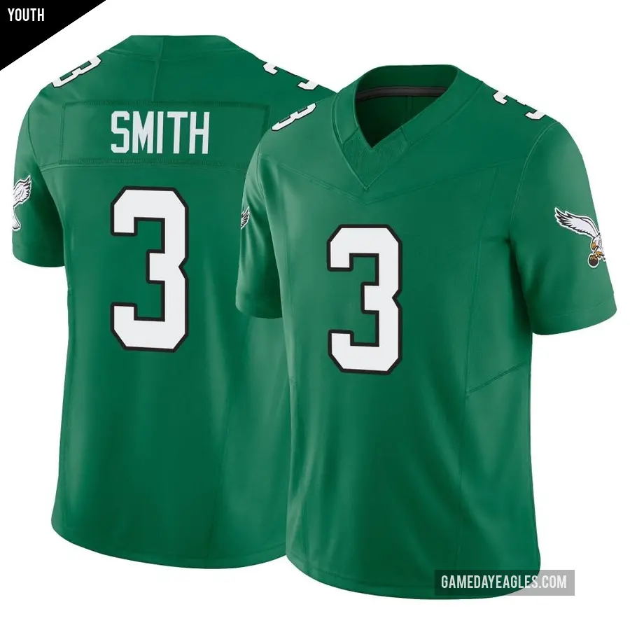 Youth Philadelphia Eagles ＃3 Nolan Smith Jr. Green Limited Kelly Alternate Vapor F.U.S.E. Jersey