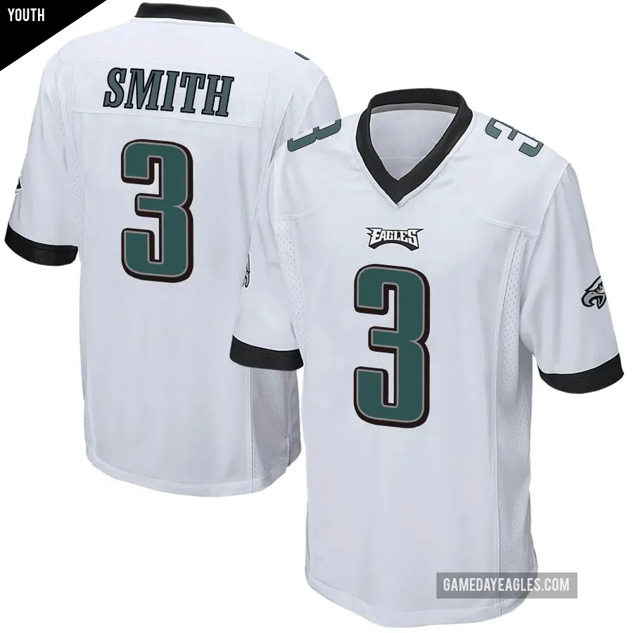 Youth Philadelphia Eagles ＃3 Nolan Smith Jr. White Game Jersey