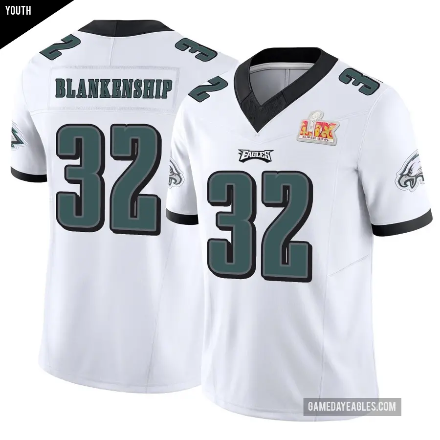 Youth Philadelphia Eagles ＃32 Reed Blankenship White Limited Vapor F.U.S.E. Super Bowl LIX Jersey