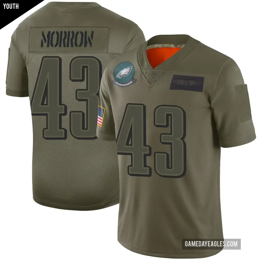 Youth Philadelphia Eagles ＃43 Nicholas Morrow Camo Limited 2019 Salute to Service Jersey
