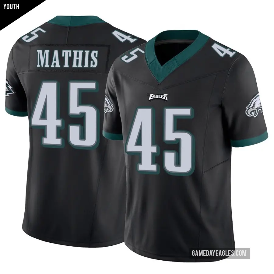 Youth Philadelphia Eagles ＃45 Ochaun Mathis Black Limited Vapor F.U.S.E. Jersey