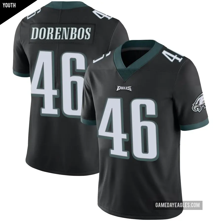 Youth Philadelphia Eagles ＃46 Jon Dorenbos Black Limited Alternate Vapor Untouchable Jersey