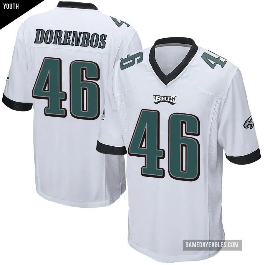 Youth Philadelphia Eagles ＃46 Jon Dorenbos White Game Jersey
