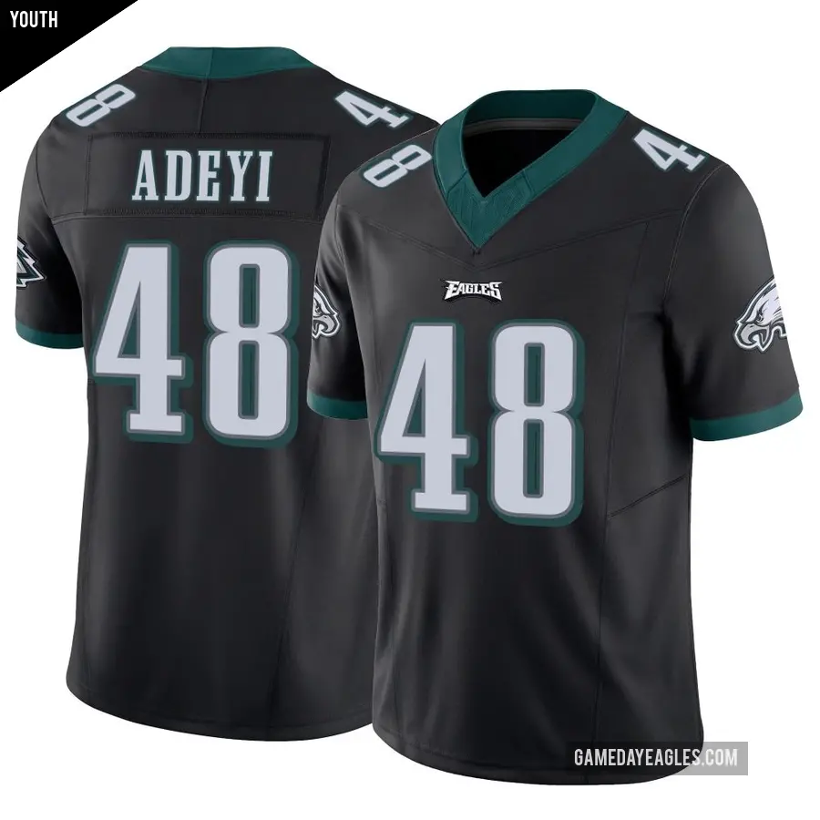 Youth Philadelphia Eagles ＃48 Ife Adeyi Black Limited Vapor F.U.S.E. Jersey