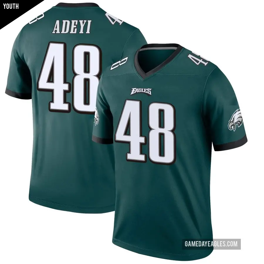 Youth Philadelphia Eagles ＃48 Ife Adeyi Green Legend Jersey