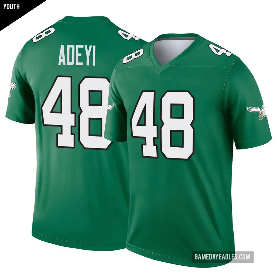 Youth Philadelphia Eagles ＃48 Ife Adeyi Green Legend Kelly Alternate Jersey