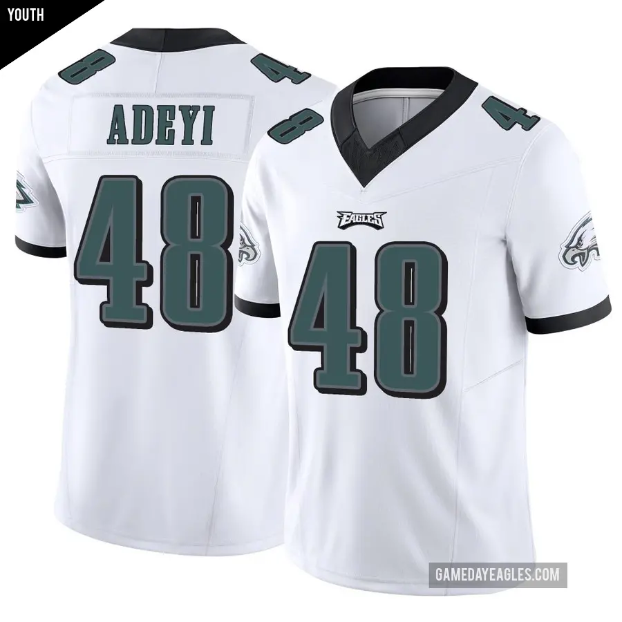 Youth Philadelphia Eagles ＃48 Ife Adeyi White Limited Vapor F.U.S.E. Jersey