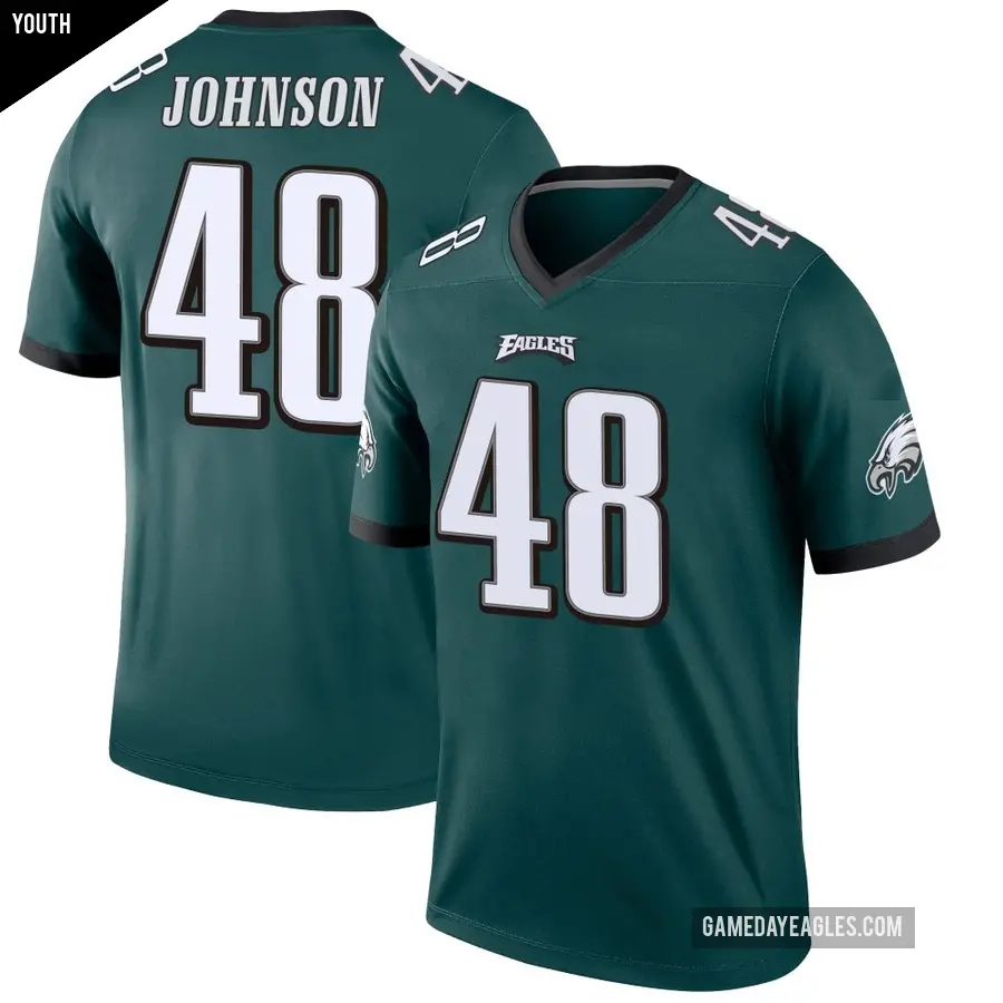 Youth Philadelphia Eagles ＃48 Patrick Johnson Green Legend Jersey