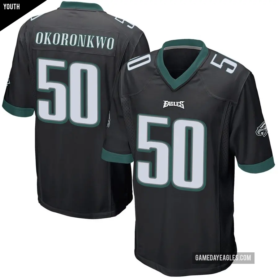 Youth Philadelphia Eagles ＃50 Ogbo Okoronkwo Black Game Alternate Jersey