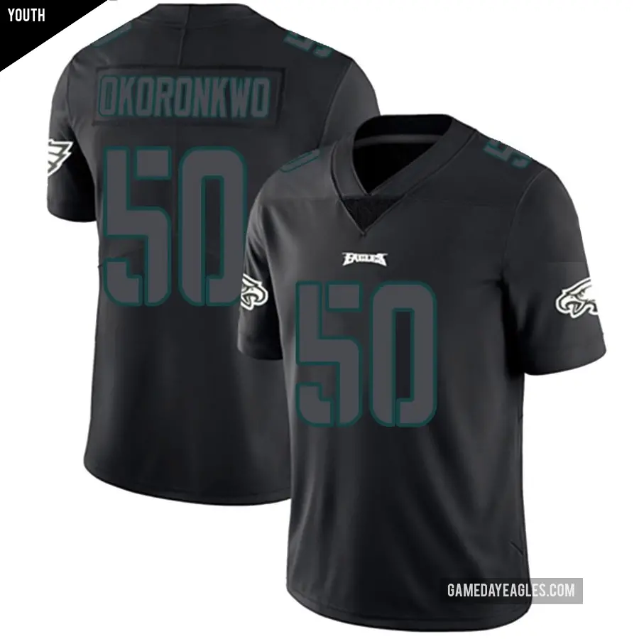 Youth Philadelphia Eagles ＃50 Ogbo Okoronkwo Black Impact Limited Jersey