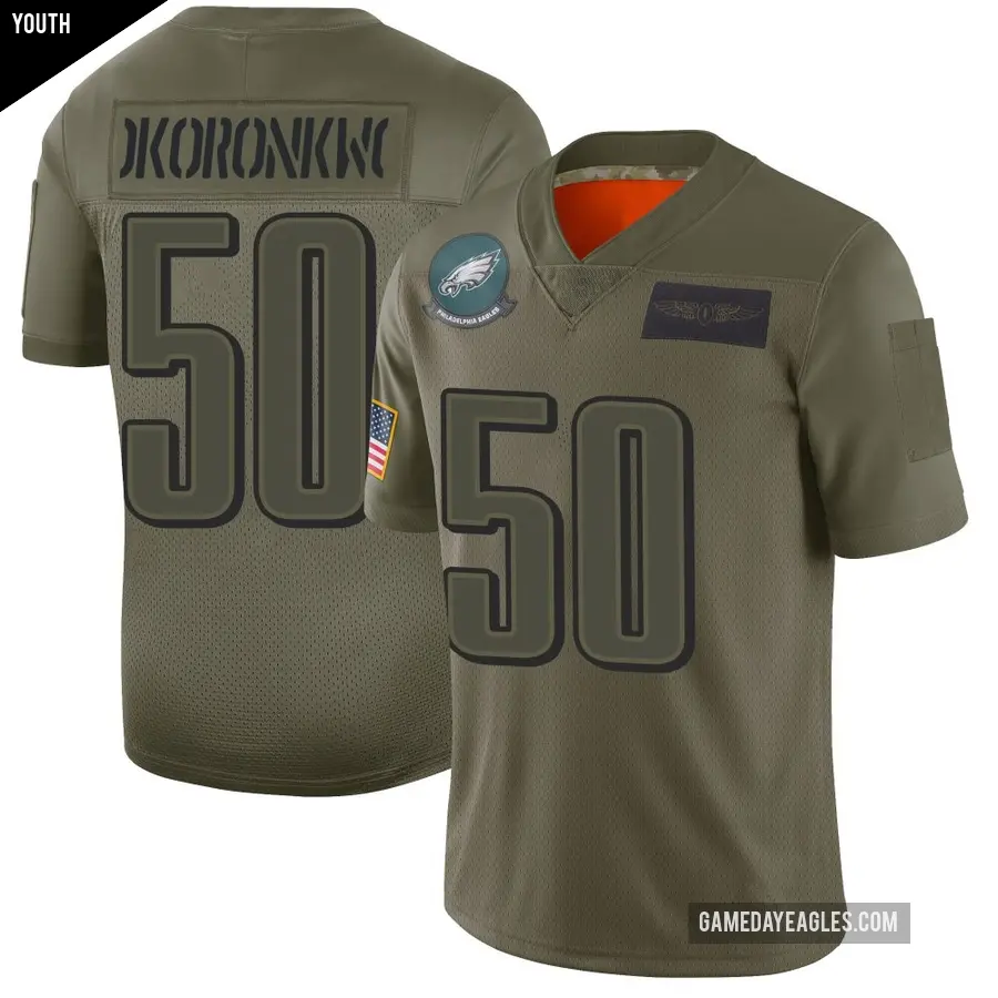 Youth Philadelphia Eagles ＃50 Ogbo Okoronkwo Camo Limited 2019 Salute to Service Jersey