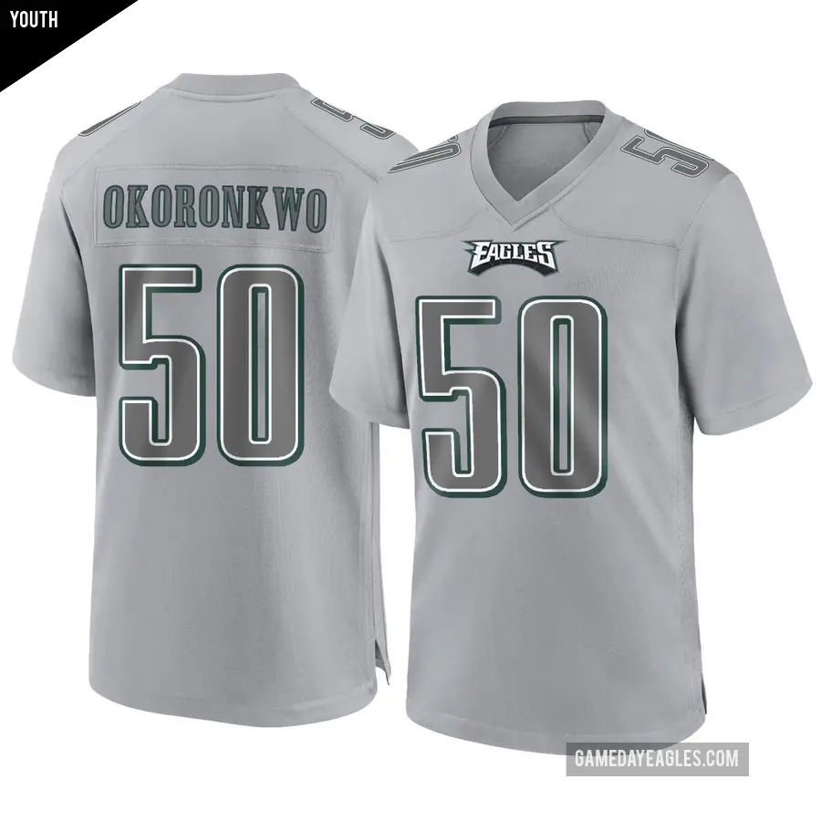 Youth Philadelphia Eagles ＃50 Ogbo Okoronkwo Gray Game Atmosphere Fashion Jersey