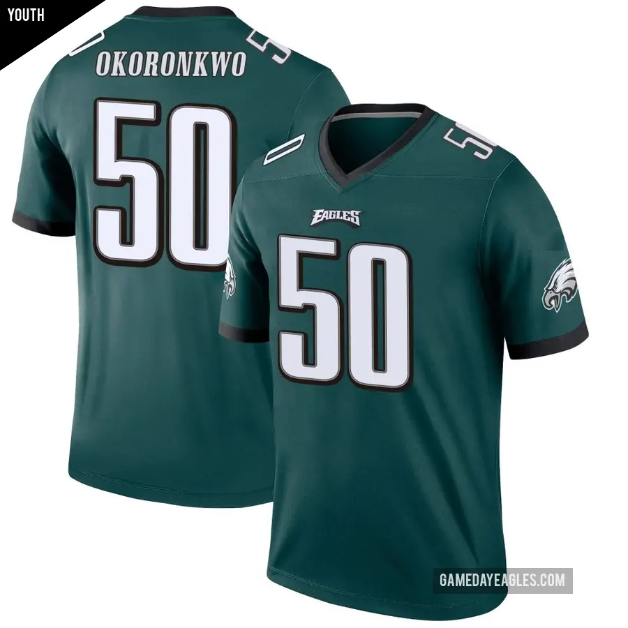 Youth Philadelphia Eagles ＃50 Ogbo Okoronkwo Green Legend Jersey