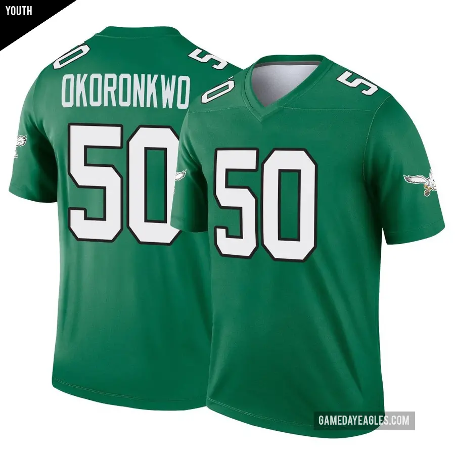 Youth Philadelphia Eagles ＃50 Ogbo Okoronkwo Green Legend Kelly Alternate Jersey