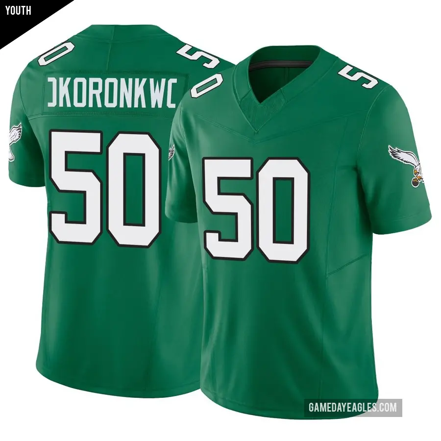 Youth Philadelphia Eagles ＃50 Ogbo Okoronkwo Green Limited Kelly Alternate Vapor F.U.S.E. Jersey