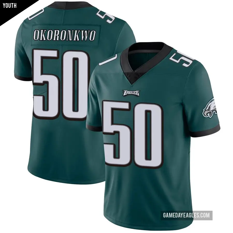 Youth Philadelphia Eagles ＃50 Ogbo Okoronkwo Green Limited Midnight Team Color Vapor Untouchable Jersey